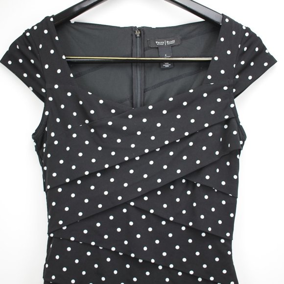 White House Black Market Black Polka Dot Dress - Picture 2 of 5